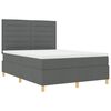 vidaXL Lit &agrave; ressort LED avec matelas Gris fonc&eacute; 140 x 200 cm tissu