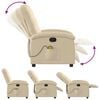 vidaXL Fauteuil inclinable de massage cr&egrave;me tissu