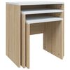 vidaXL Tables basses gigognes 3 pcs blanc ch&ecirc;ne sonoma bois ing&eacute;nierie