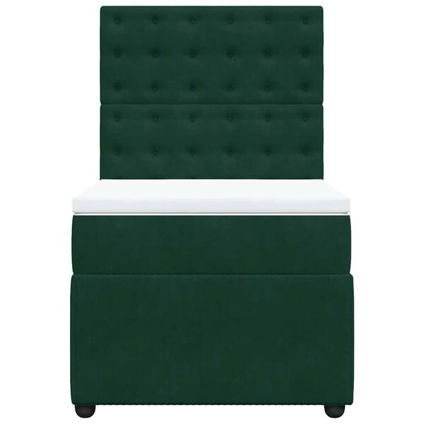 vidaXL Sommier &agrave; lattes de lit avec matelas Vert fonc&eacute; 90x190 cm