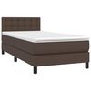 vidaXL Sommier &agrave; lattes de lit avec matelas et LED Marron 80x200 cm