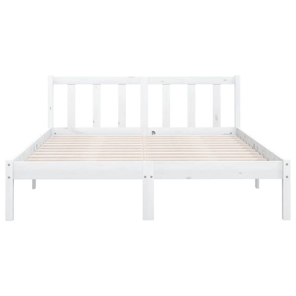 vidaXL Cadre de lit sans matelas blanc bois massif 160x200 cm