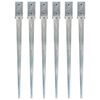 vidaXL Piquets au sol 6 pcs Argent&eacute; 7x7x90 cm Acier galvanis&eacute;