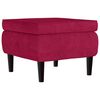 vidaXL Tabouret avec pieds en bois Rouge bordeaux Velours