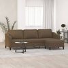 vidaXL Canap&eacute; &agrave; 3 places avec repose-pieds Marron 210 cm Tissu