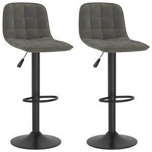 vidaXL Tabourets de bar lot de 2 gris fonc&eacute; velours