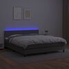 vidaXL Sommier &agrave; lattes de lit avec et matelas et LED Gris 160x200 cm