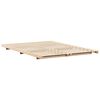 vidaXL Cadre de lit sur&eacute;lev&eacute; Marron 140 x 220 cm Bois massif en pin