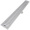 vidaXL Drain de douche lin&eacute;aire 2pcs Vague 1030x140mm Acier inoxydable