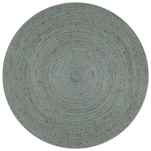 vidaXL Tapis fait &agrave; la main Jute Rond 150 cm Vert olive