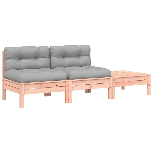 vidaXL Canap&eacute; de jardin avec coussins et repose-pied 2 places