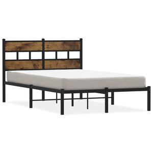 vidaXL Cadre de lit en m&eacute;tal sans matelas ch&ecirc;ne fum&eacute; 120x190 cm