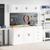 vidaXL Armoires de garage 6 pcs blanc bois d'ing&eacute;nierie