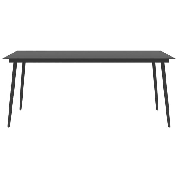 vidaXL Ensemble &agrave; manger de jardin 7 pcs noir
