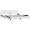 vidaXL Cadre de lit sans matelas Zadar blanc et noir 200x200 cm similicuir
