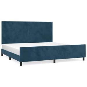 vidaXL Cadre de lit sans matelas bleu fonc&eacute; 200x200 cm velours