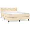 vidaXL Sommier &agrave; lattes de lit avec matelas Cr&egrave;me 140x200 cm Tissu