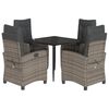 vidaXL Ensemble &agrave; manger de jardin 5 pcs coussins gris r&eacute;sine tress&eacute;e
