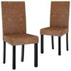 vidaXL Chaises &agrave; manger lot de 2 marron tissu