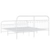 vidaXL Cadre de lit m&eacute;tal sans matelas et pied de lit blanc 183x213 cm