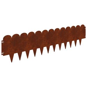 vidaXL Bordure de Pelouse 20 pc 103 x 25 cm Acier Rouill&eacute;