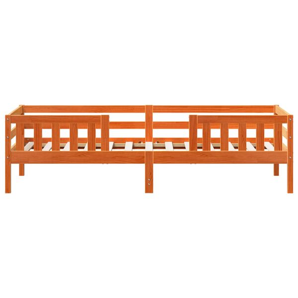 vidaXL Cadre de lit sans matelas cire marron 75x190 cm bois pin massif