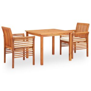 vidaXL Ensemble &agrave; manger d'ext&eacute;rieur 3 pcs et coussins Acacia solide