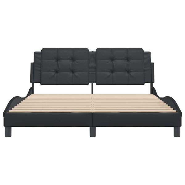 vidaXL Cadre de lit sans matelas Zadar noir 160x200 cm similicuir