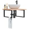 vidaXL Supports d'&eacute;tag&egrave;res pour lavabo 2 pcs noir rectangulaire acier