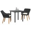vidaXL Ensemble de salle &agrave; manger pour jardin 3 pcs Noir polyrotin