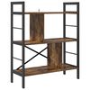 vidaXL &Eacute;tag&egrave;re 5 niveaux 75 x 30 x 91 cm Bois d'ing&eacute;nierie Ch&ecirc;ne fum&eacute;
