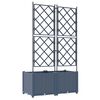 vidaXL Cache-pot de jardin 2 pcs Gris 80 x 40 x 143 cm Plastique
