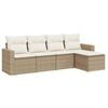 vidaXL Salon de jardin avec coussins 5 pcs beige r&eacute;sine tress&eacute;e