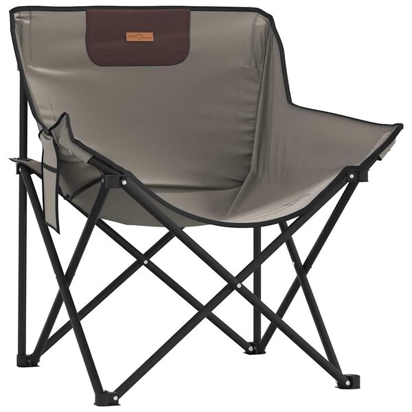 vidaXL Chaise de camping avec poche pliable lot de 2 gris