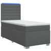 vidaXL Lit boxspring avec matelas Gris fonc&eacute; 80 x 200 cm Tissu