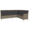 vidaXL Salon de jardin 2 pcs avec coussins Gris R&eacute;sine tress&eacute;e