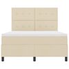 vidaXL Lit &agrave; ressorts avec matelas Cr&egrave;me 140 x 200 cm tissu