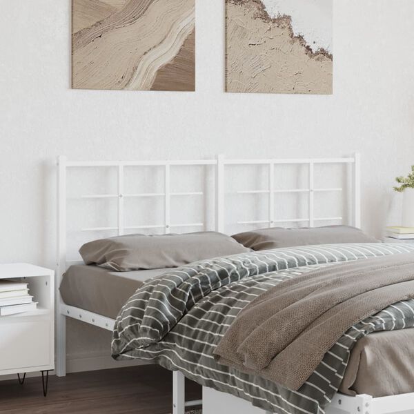 vidaXL T&ecirc;te de lit de remplacement m&eacute;tal blanc 150 cm