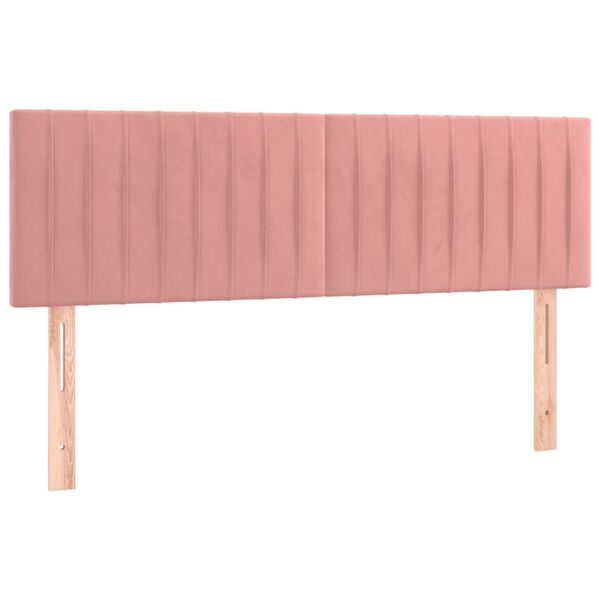 vidaXL T&ecirc;te de lit &agrave; LED Rose 144x5x78/88 cm Velours