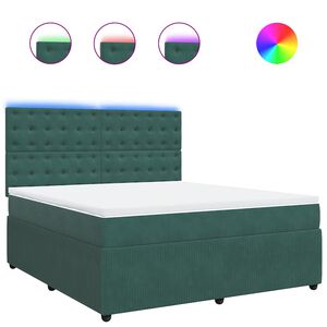 vidaXL Sommier &agrave; lattes de lit et matelas Vert fonc&eacute; 180x200cm Velours