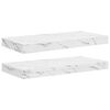 vidaXL &Eacute;tag&egrave;re Murale 2 pc Marbre blanc 50 x 23,5 x 3,8 cm