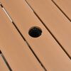 vidaXL Table de jardin avec trou de parasol marron r&eacute;sine tress&eacute;e