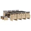 vidaXL Ensemble &agrave; manger de jardin coussins 13 pcs m&eacute;lange beige rotin