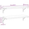 vidaXL &Eacute;tag&egrave;res murales 2 pcs 75x30 cm argent&eacute; acier inoxydable