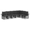 vidaXL Ensemble de canap&eacute;s d'ext&eacute;rieur 7 pc Noir et Gris fonc&eacute;