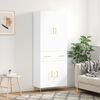 vidaXL Buffet haut Blanc 69,5x34x180 cm Bois d'ing&eacute;nierie