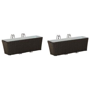 vidaXL Garde-Corps 2 pcs Noir 50 x 17 x 17 cm M&eacute;tал