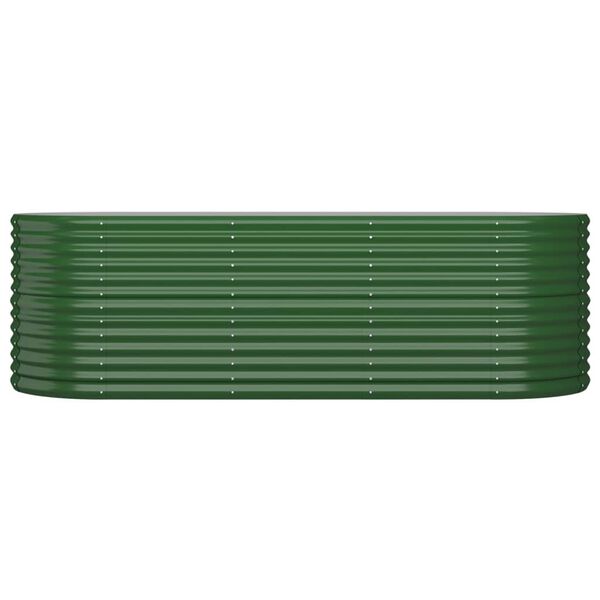 vidaXL Lit sur&eacute;lev&eacute; de jardin Acier galvanis&eacute; 224x80x68 cm Vert