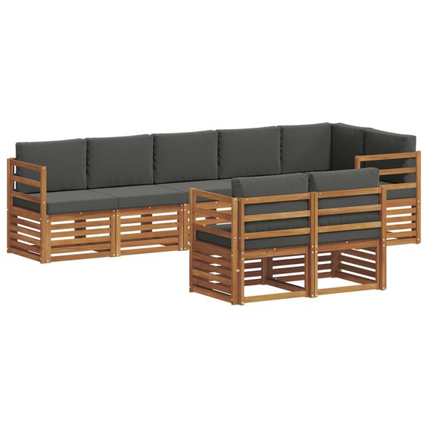 vidaXL Ensembles de canap&eacute;s avec coussin 8 pcs Naturel et Anthracite