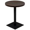 vidaXL Table de bistro MDF et acier Rond 60 x 75 cm Fr&ecirc;ne fonc&eacute;